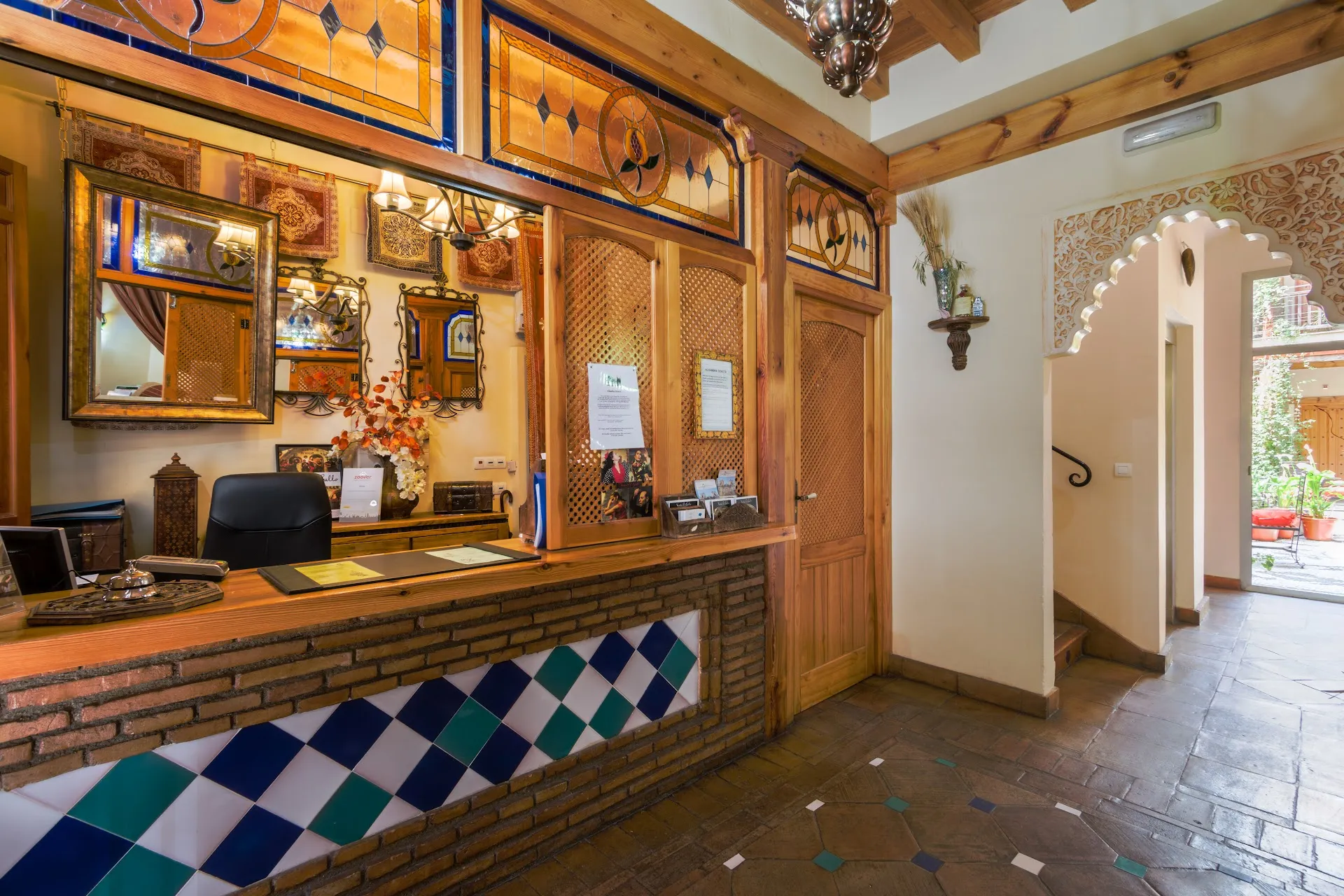 Reception, with Andalusian tilework
